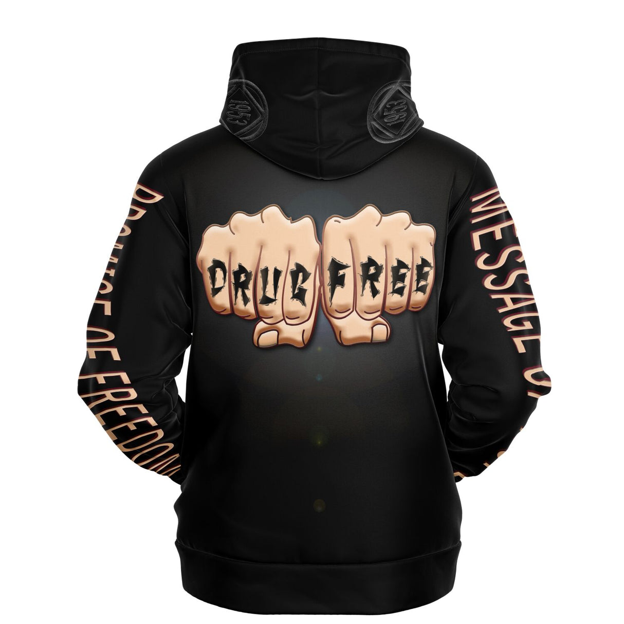 Drug Free Fist AOP Hoodie
