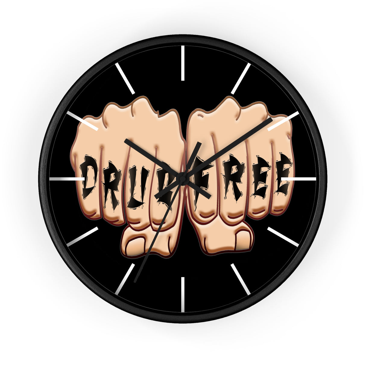 Drug Free Fist Wall clock
