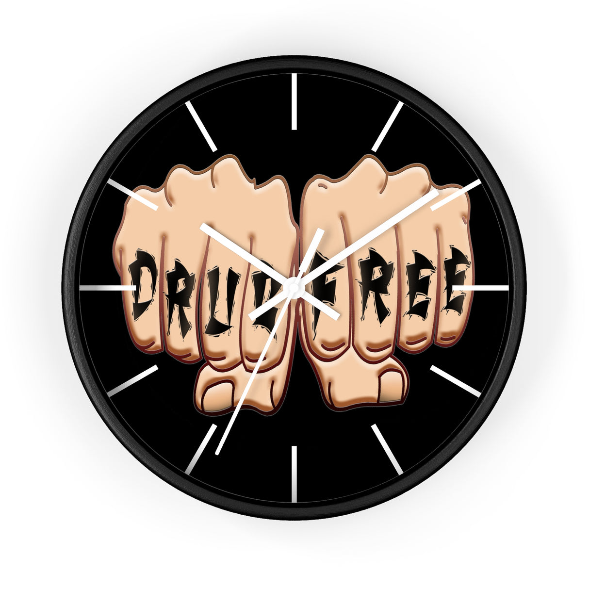 Drug Free Fist Wall clock