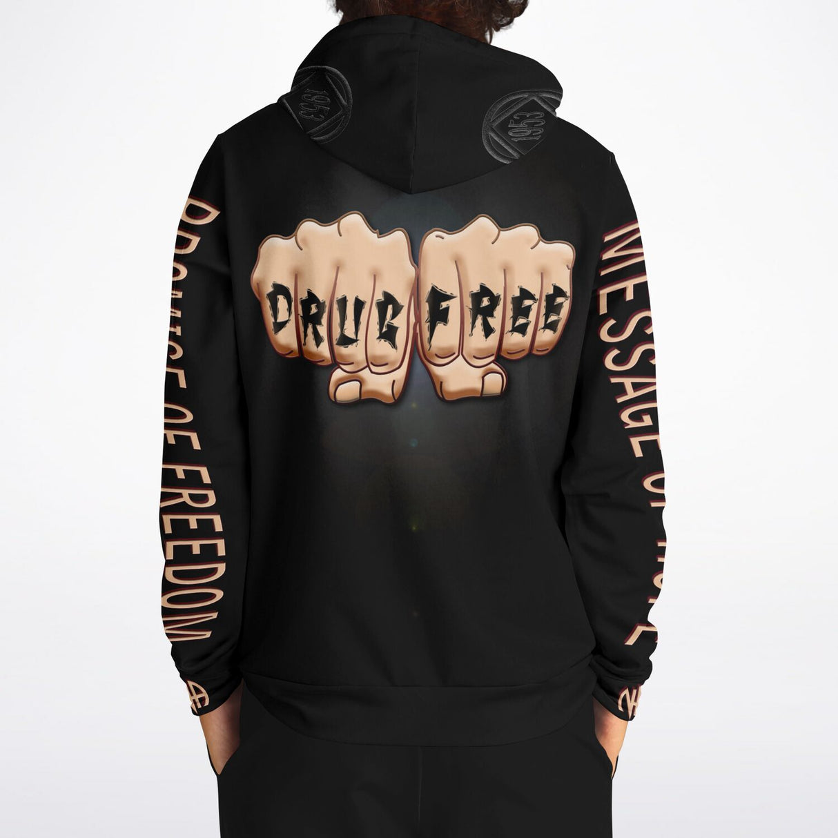 Drug Free Fist AOP Hoodie
