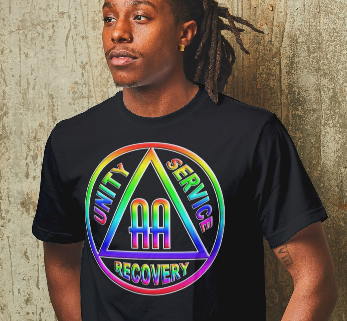 AA double AA symbol Rainbow Tee