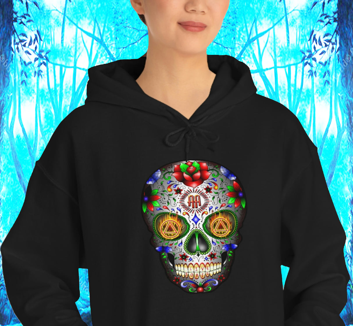 AA Sugar Skull dtg Hoodie