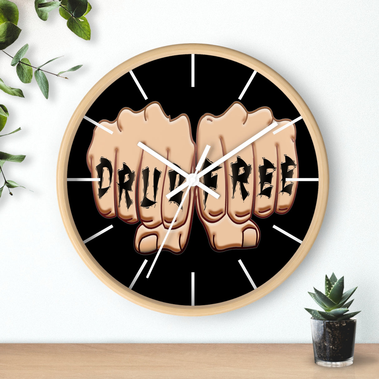 Drug Free Fist Wall clock