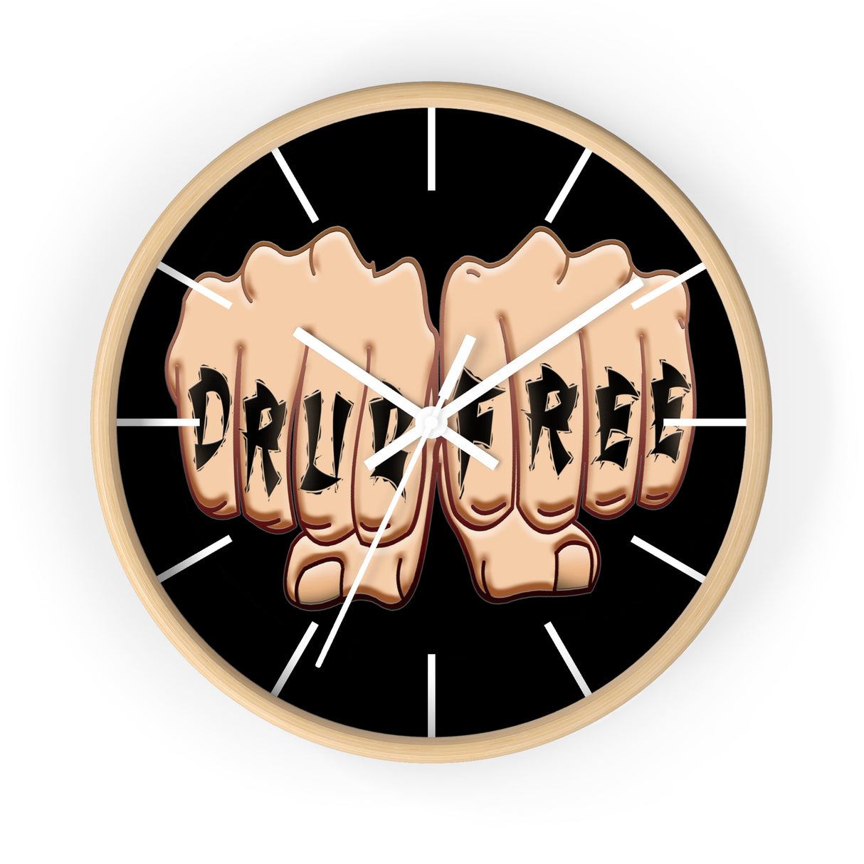 Drug Free Fist Wall clock