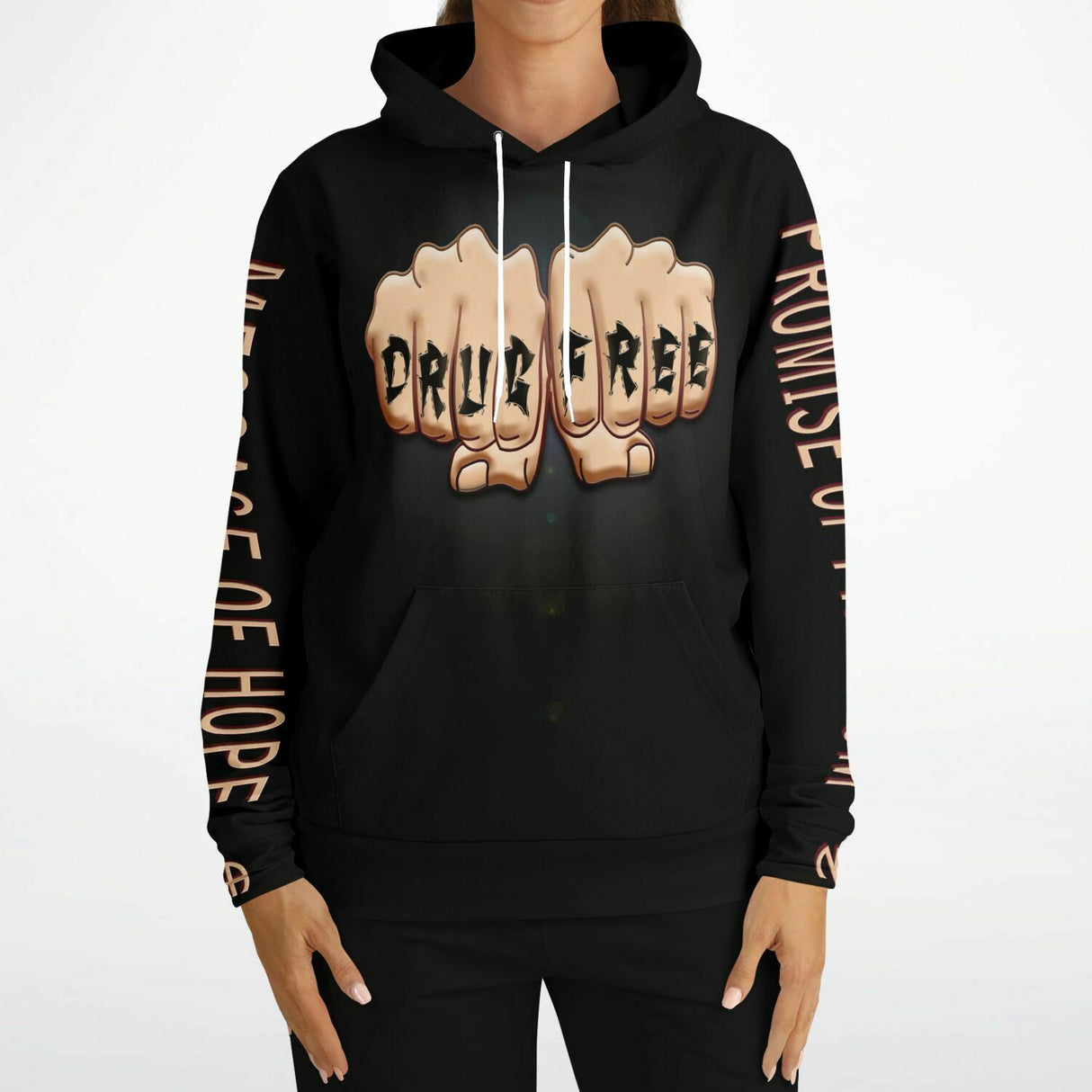 Drug Free Fist AOP Hoodie