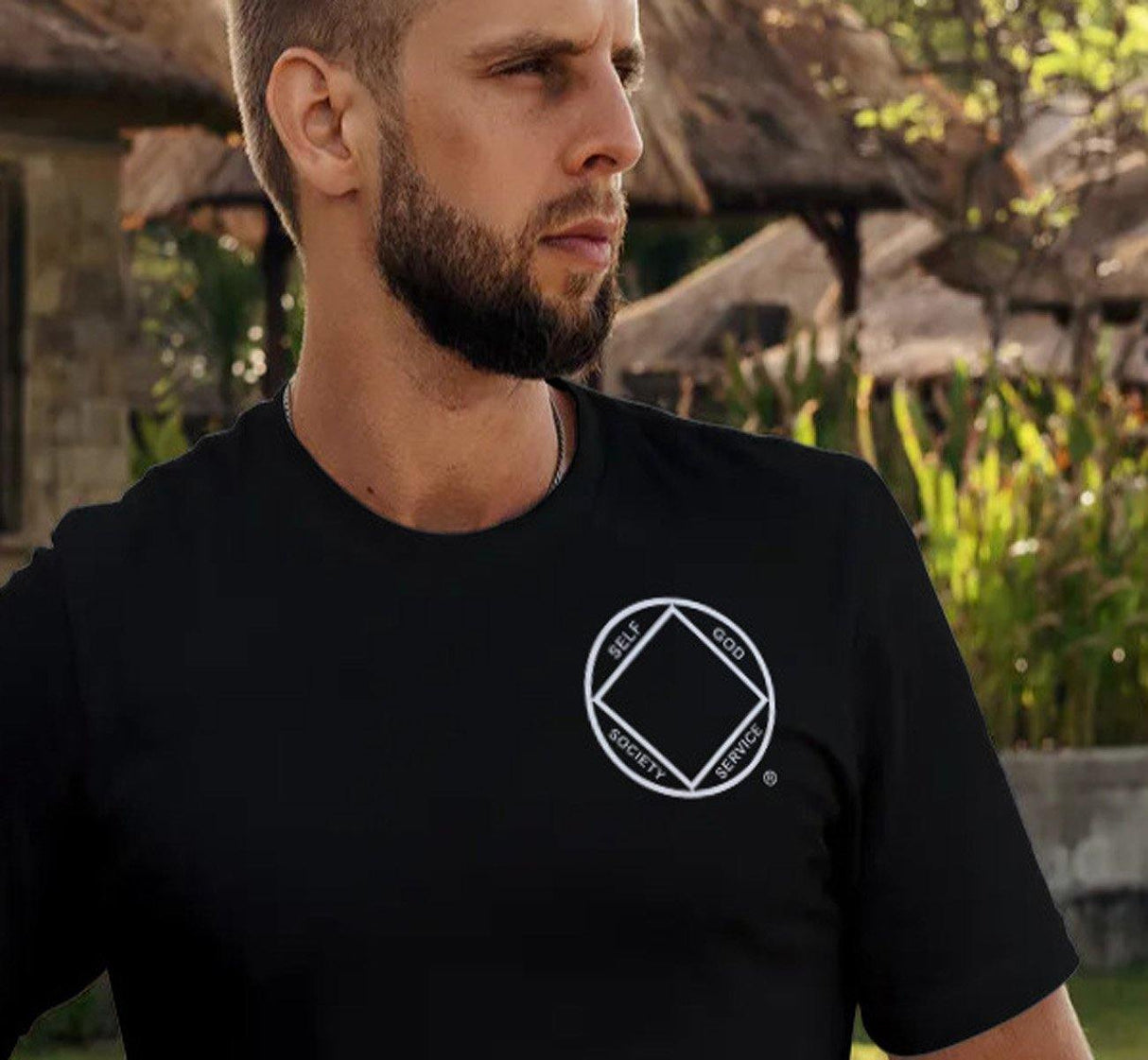 NA Service Symbol & Words White Tee - nawears