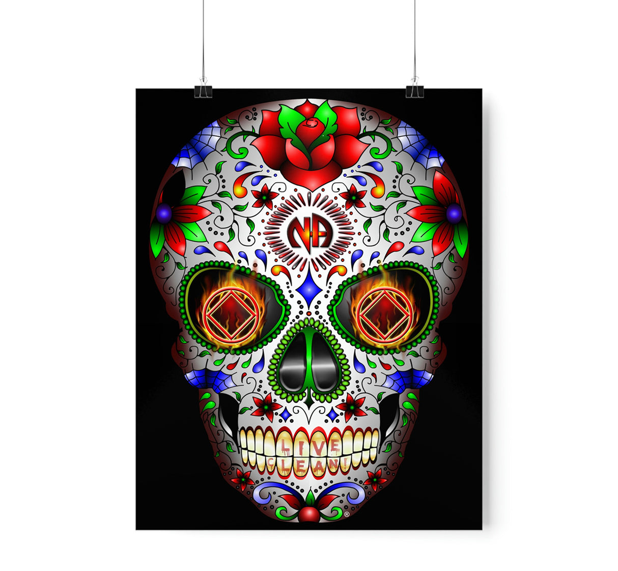 NA Sugar Skull Vertical Posters