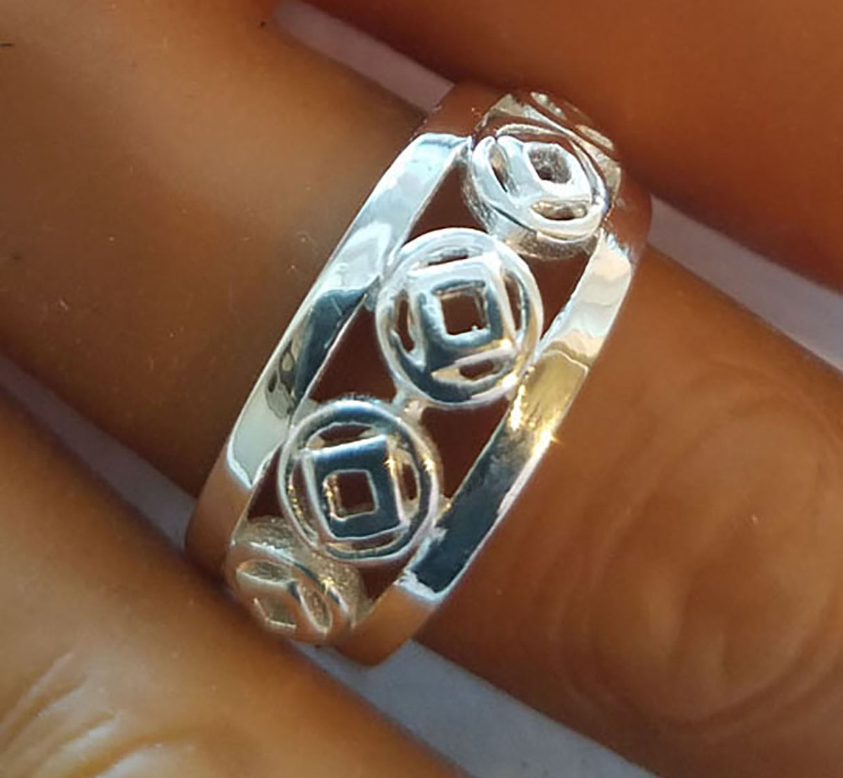 LARGE SILVER MULTI SYMBOL RING - nawears