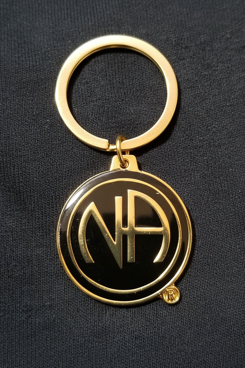 mkt- Large Black NA Symbol Key Chain