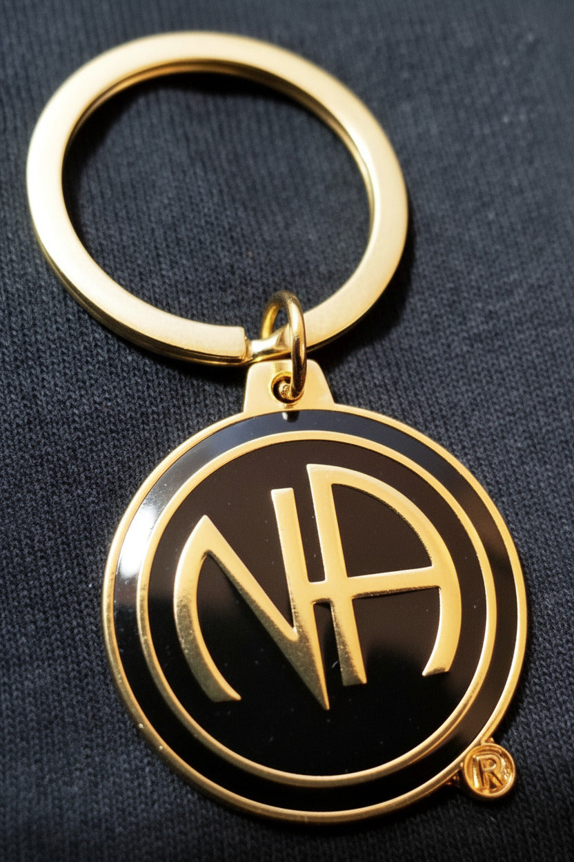 mkt- Large Black NA Symbol Key Chain