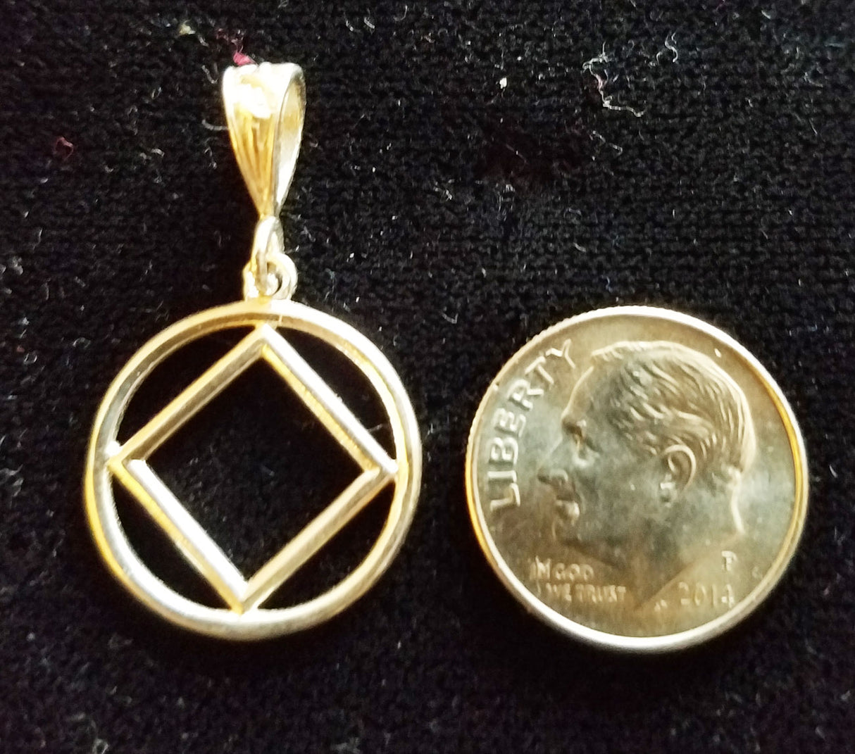 ssj001- Dime Size Service Symbol Pendant
