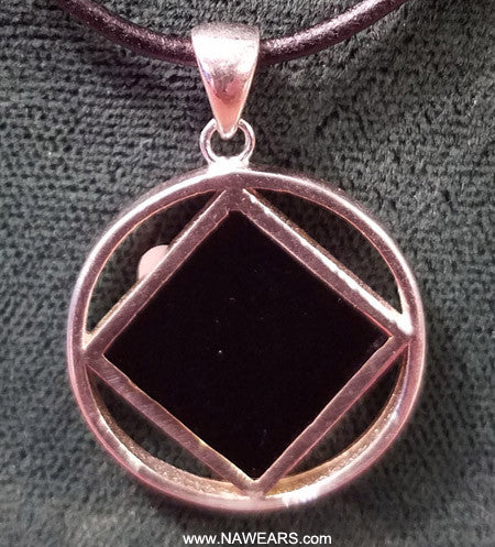 ssj005- Medium Silver & Black Pendant