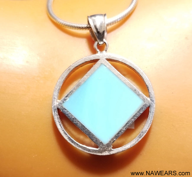 ssj006- Medium Silver & Blue Pendant