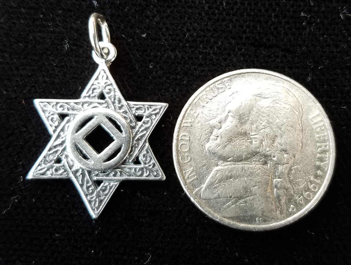 ssj009- Star With NA Symbol Pendant