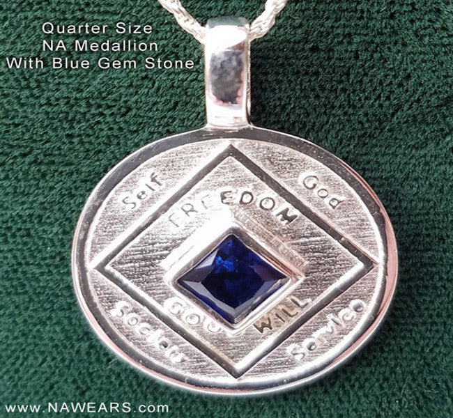 ssj010- NA Medallion w/ Blue Gem Pendant