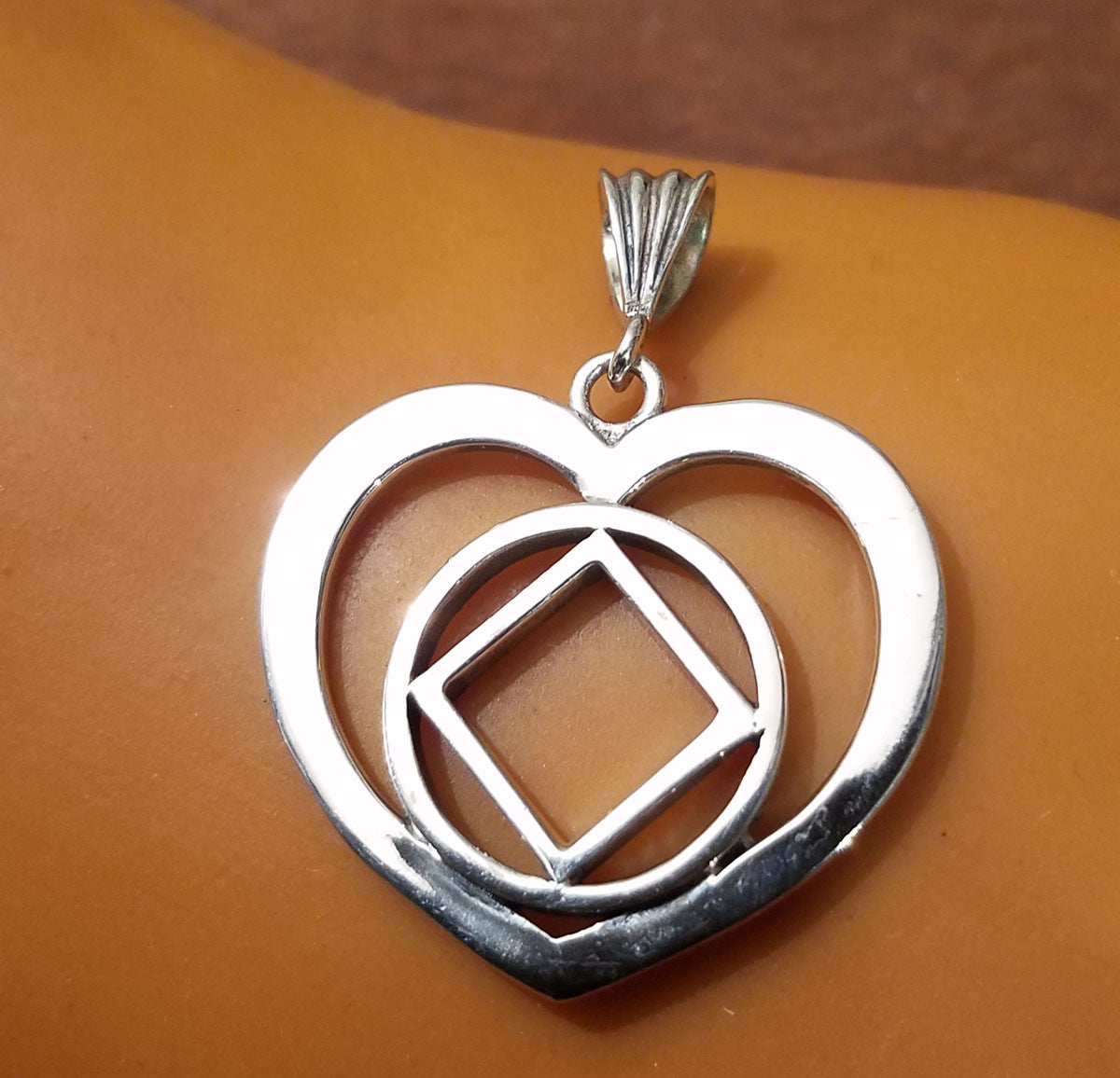 ssj016- Large Heart w/ Service Symbol Pendant