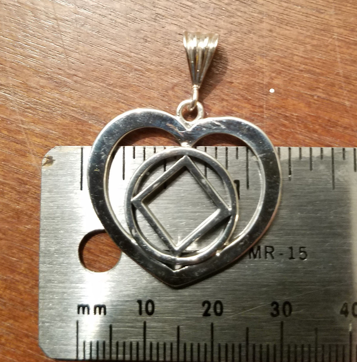 ssj016- Large Heart w/ Service Symbol Pendant