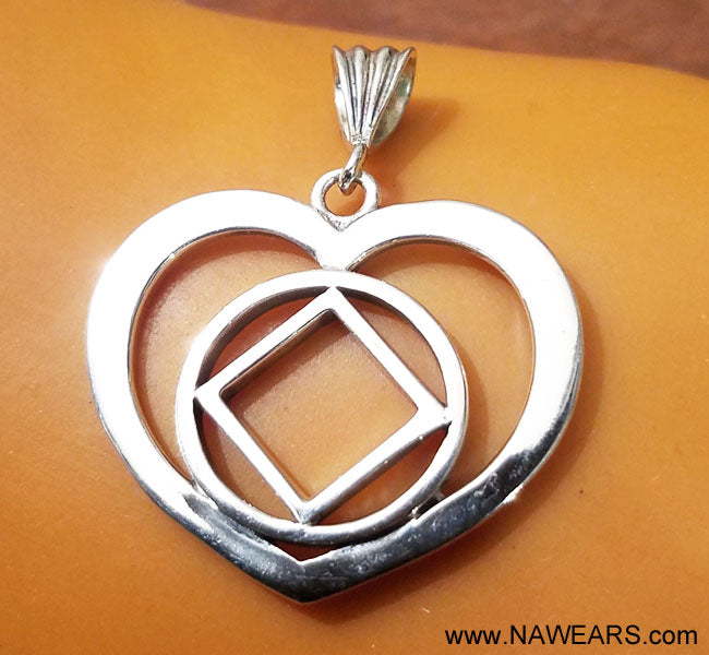 ssj016- Large Heart w/ Service Symbol Pendant