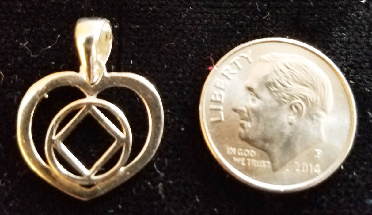 ssj018- Small Heart w/ Service Symbol Pendant