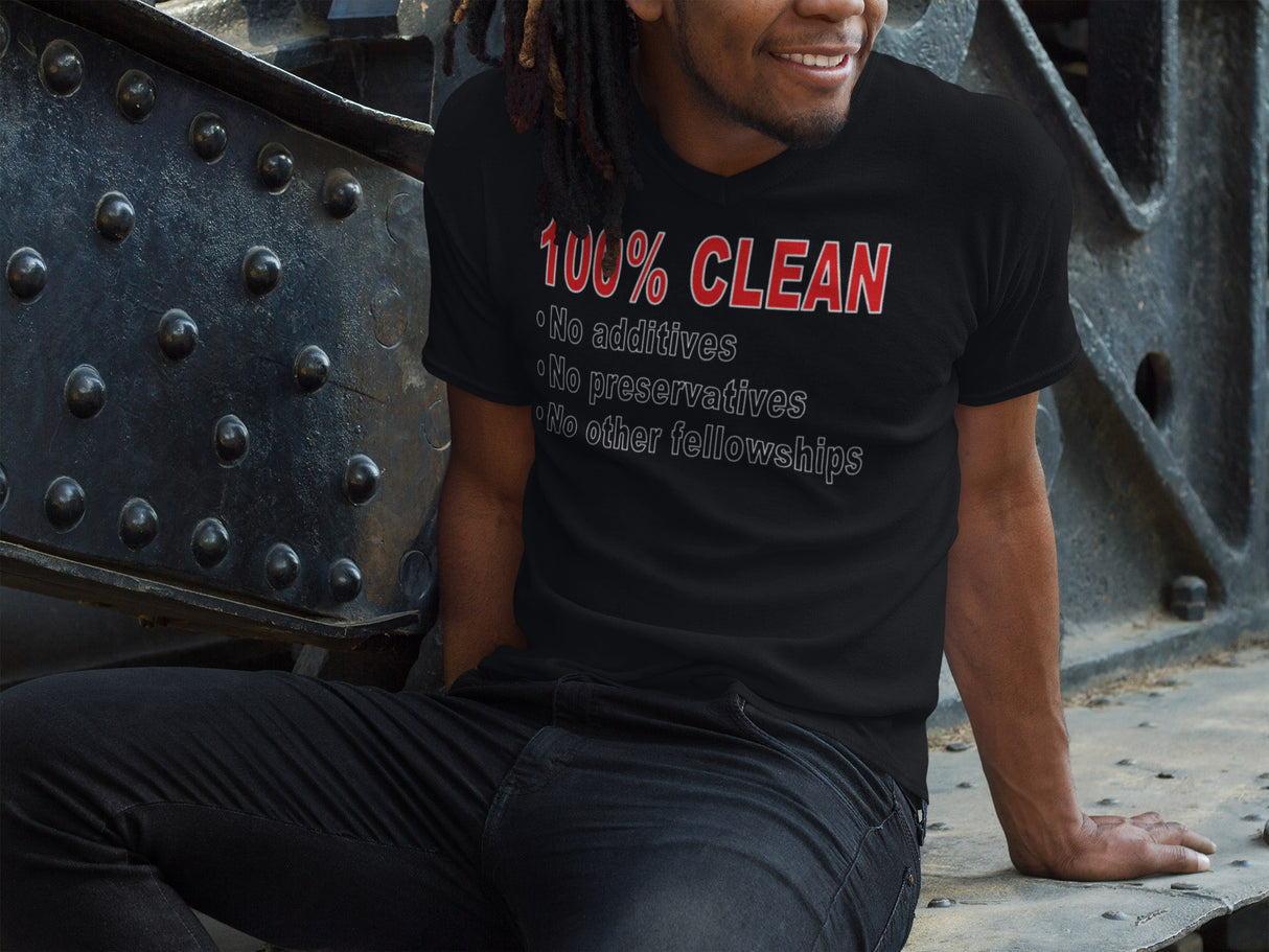 100% Clean V.2 dtg V-Neck Tee