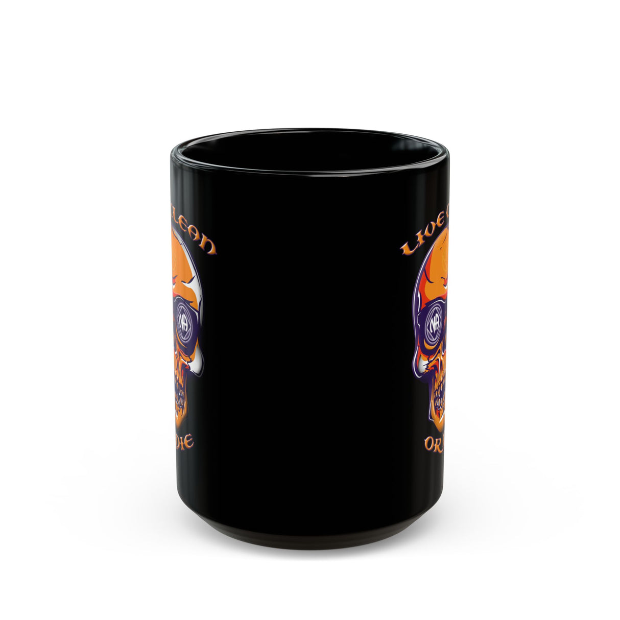 Live Clean Or Die Skull 11/15oz Black Mug