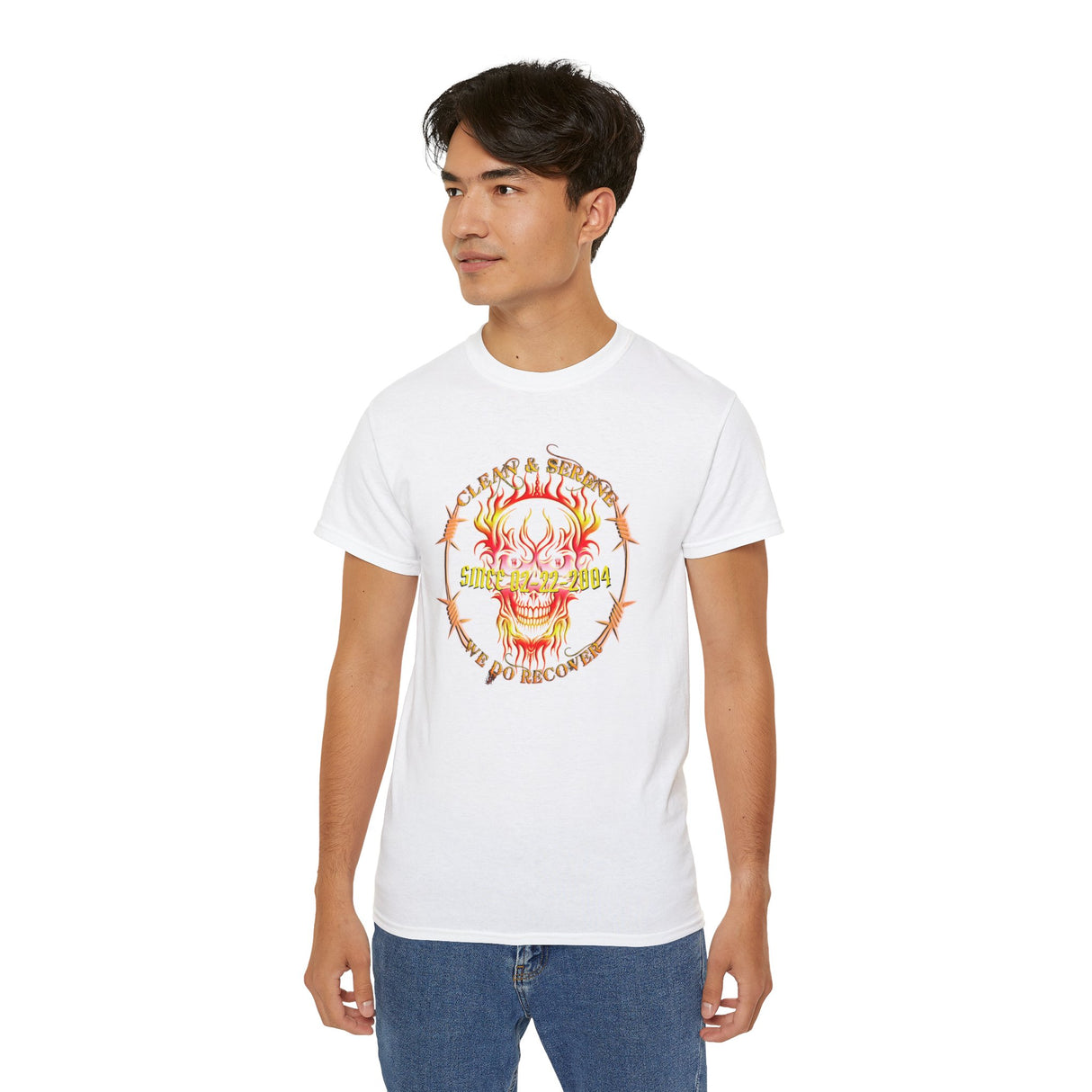 Customized NA Flaming Skull dtg Tee