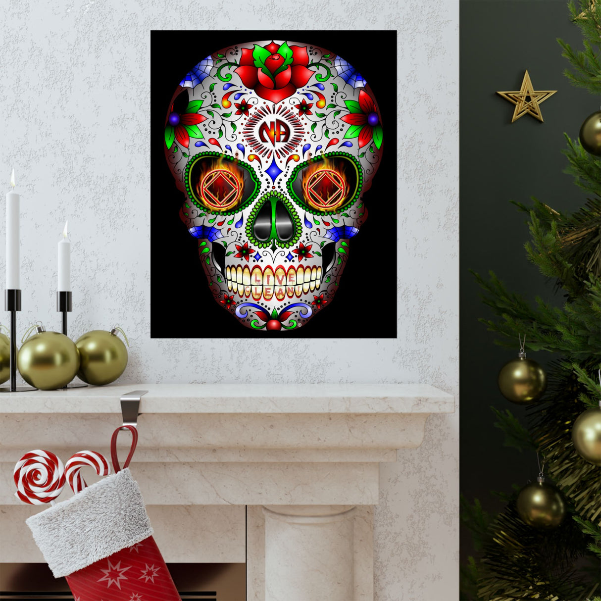 NA Sugar Skull 1  Vertical Posters