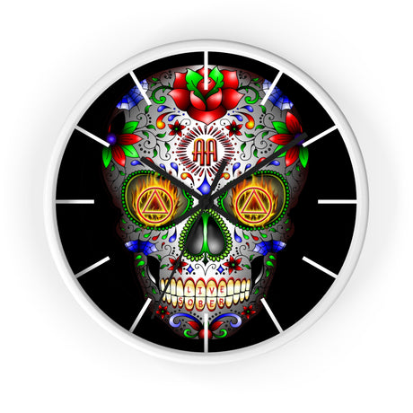 AA Sugar Skull Wall Clock