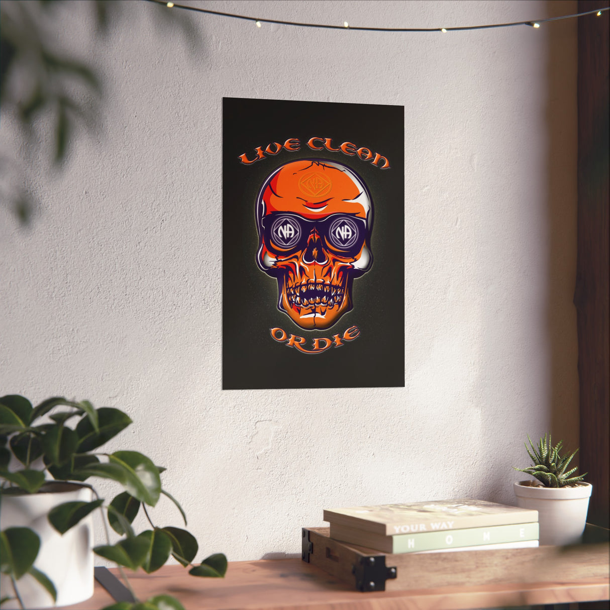 Live Clean Skull Vertical Posters