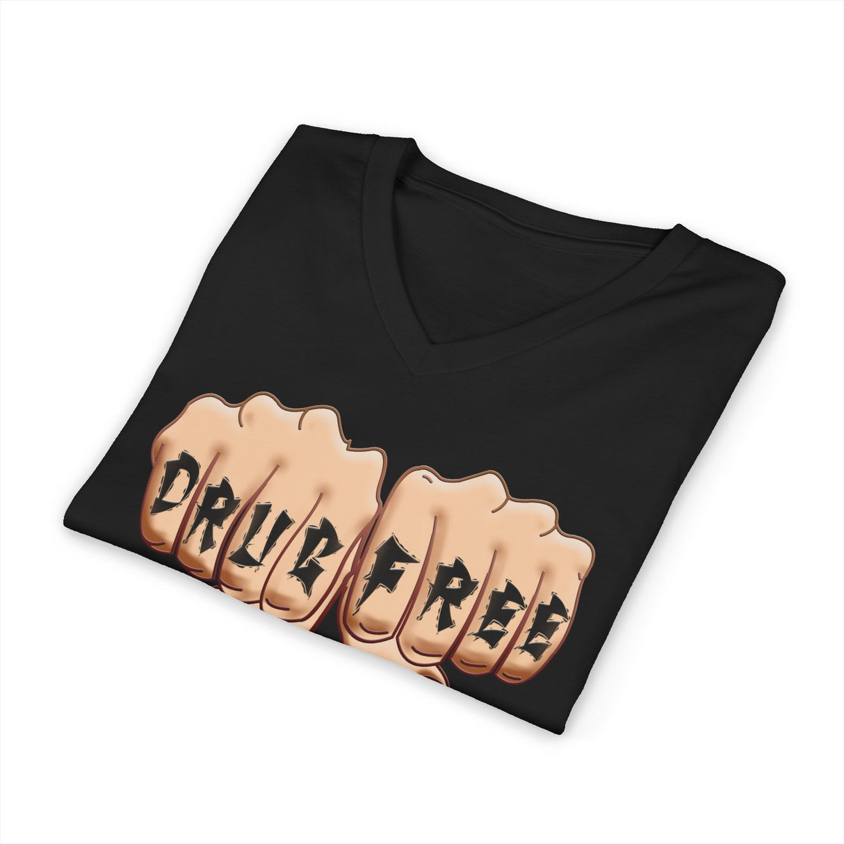 Drug Free Fist dtg V-Neck Tee