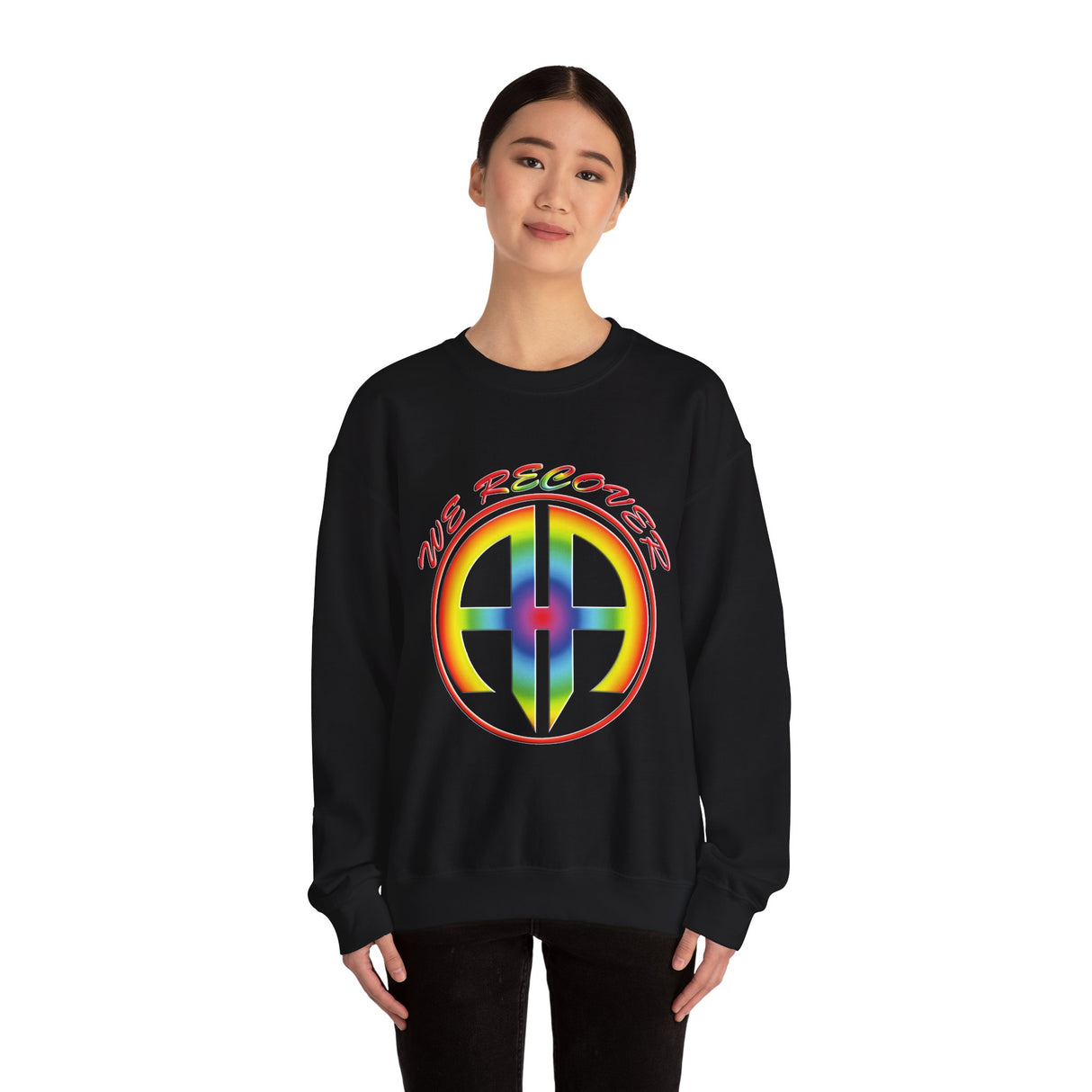 We Recover Rainbow dtg Crewneck Sweatshirt