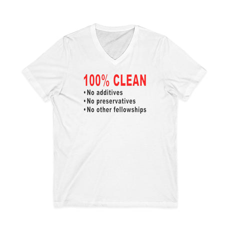 100% Clean V.2  dtg V-Neck Tee