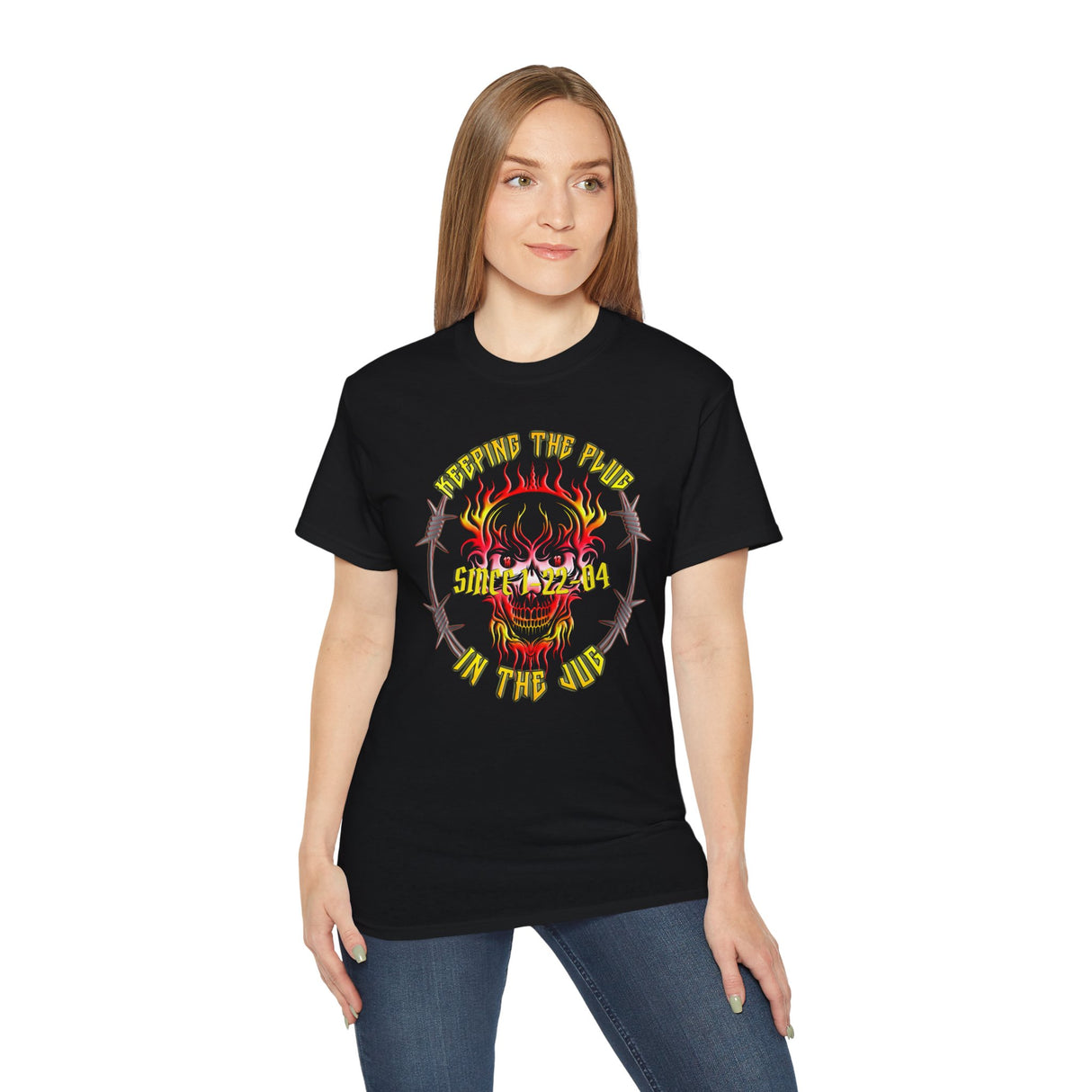 Customized AA Plug In Jug Skull dtg Tee