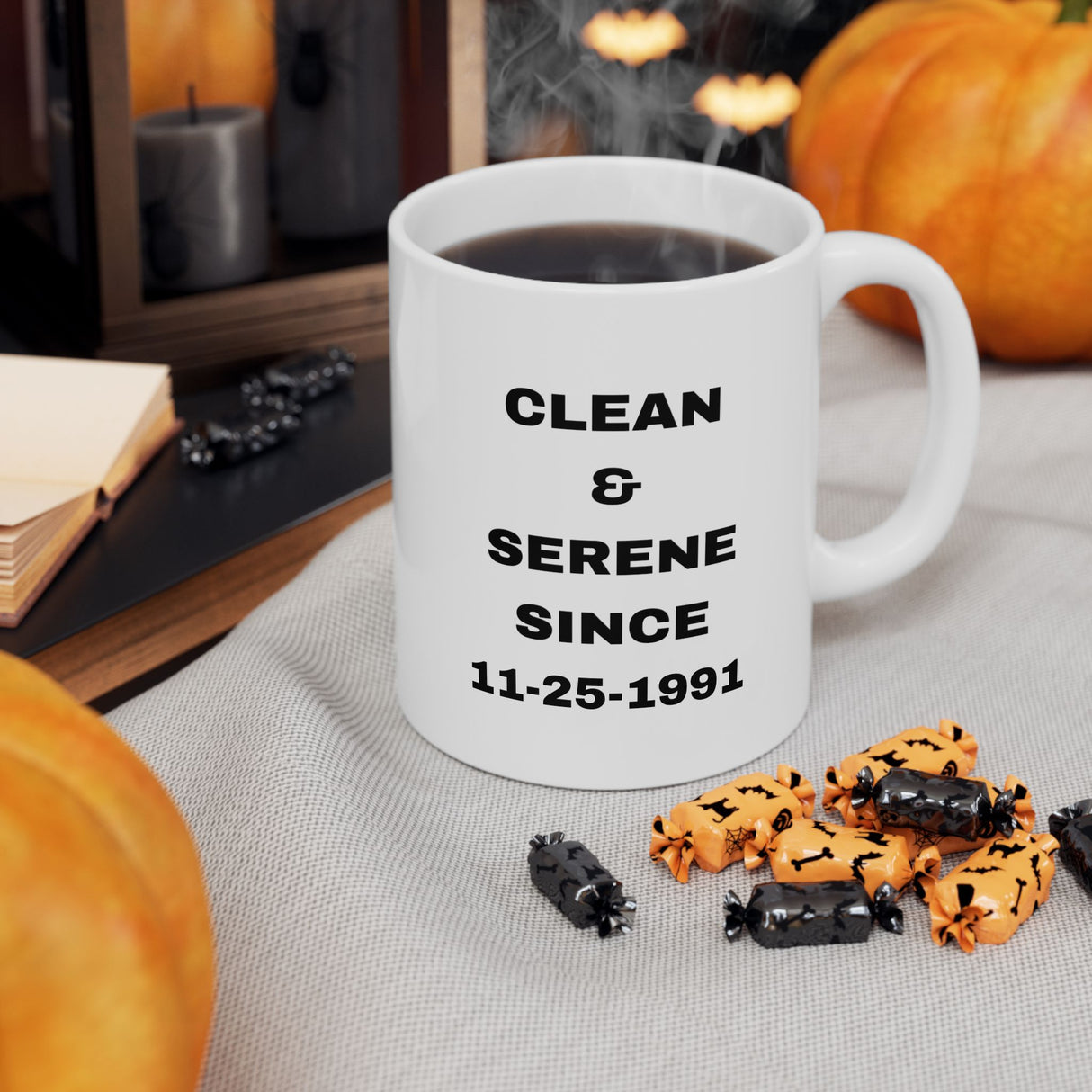 Clean & Serene Since Customized Ceramic Mug, (11oz, 15oz)