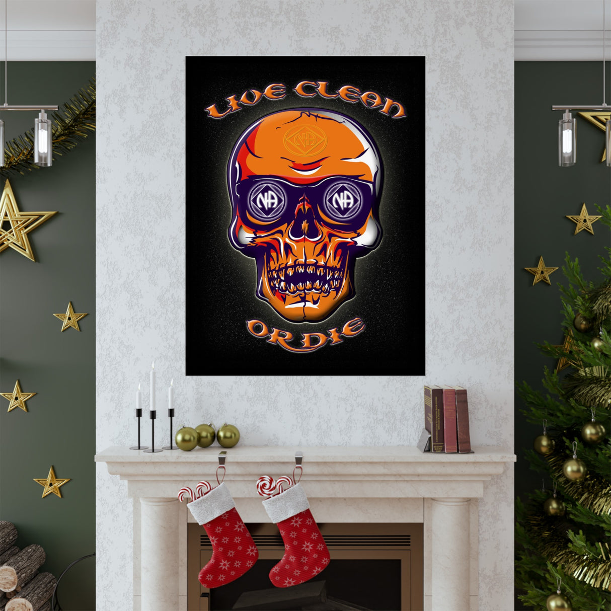 Live Clean Skull Vertical Posters