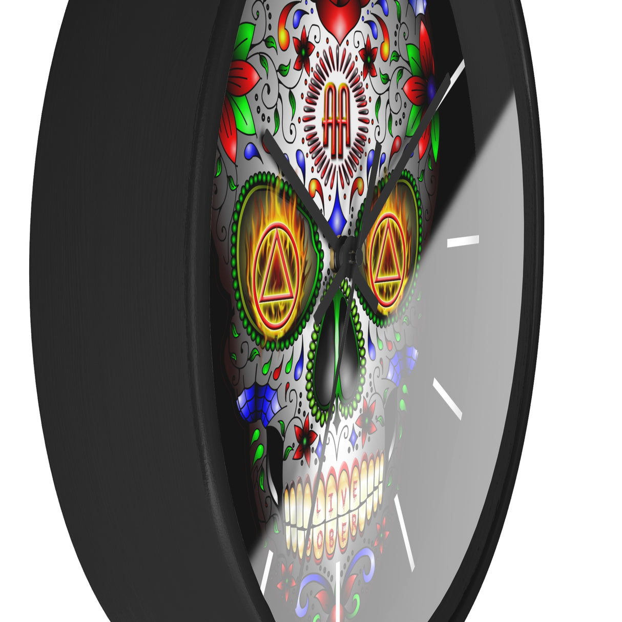 AA Sugar Skull Wall Clock