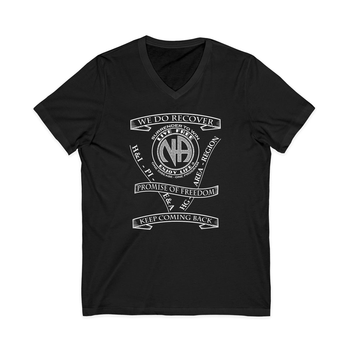 NA Service & Slogans dtg V-Neck Tee
