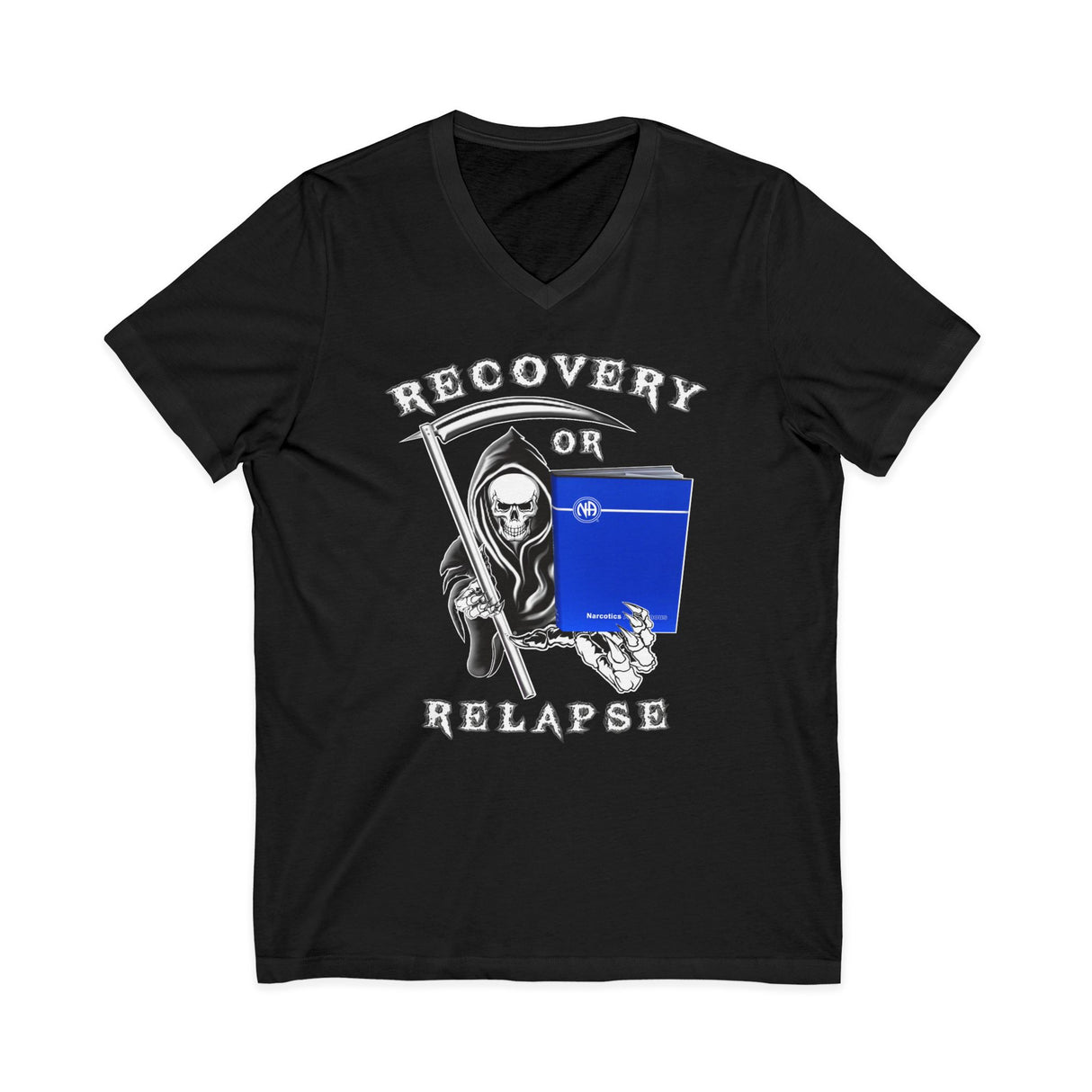 Recovery Or Relapse Reaper dtg V-Neck Tee