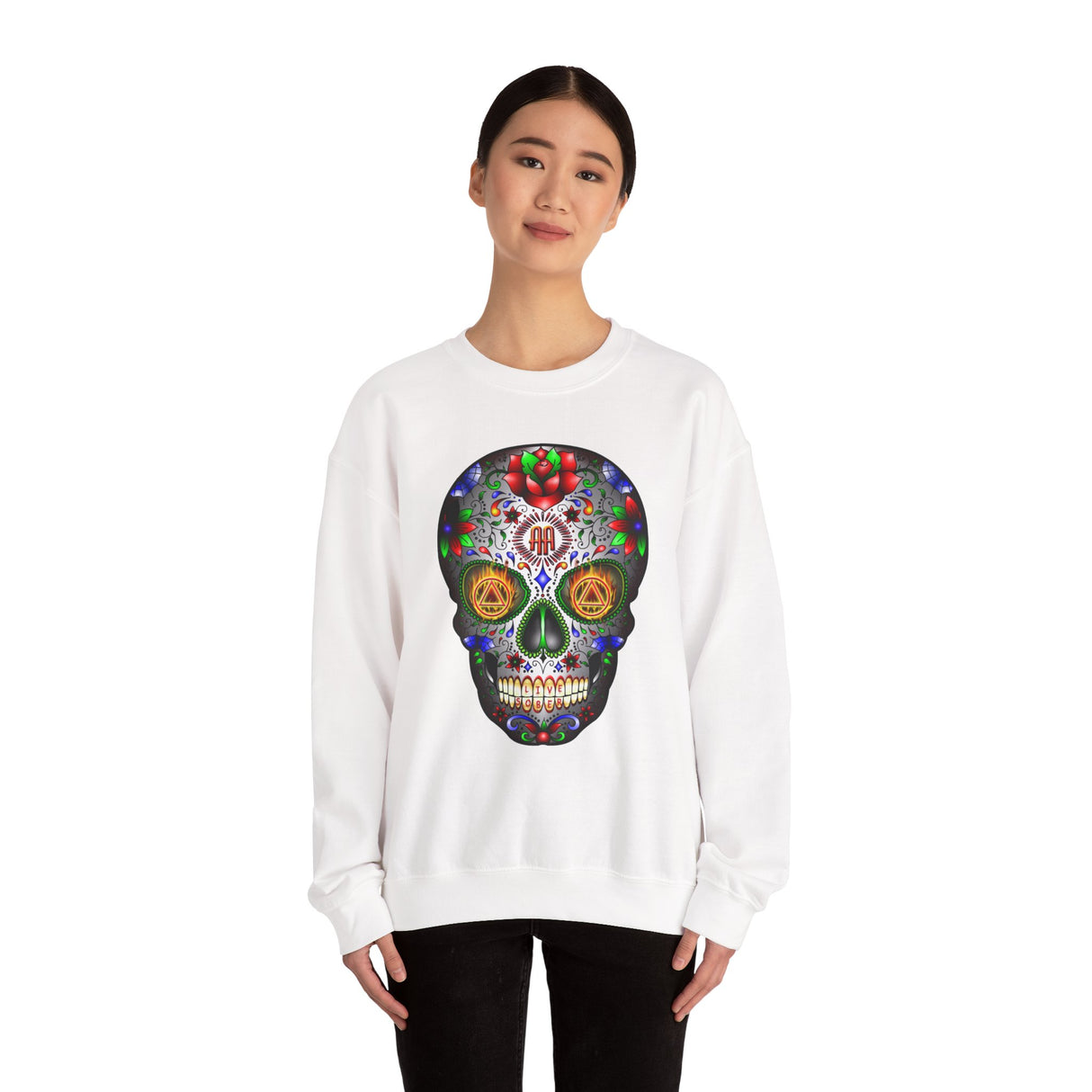 AA Sugar Skull dtg Crewneck Sweatshirt