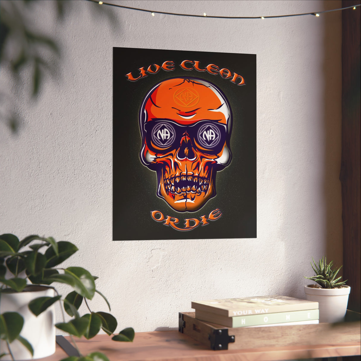 Live Clean Skull Vertical Posters