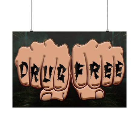 Drug Free Fist Horizontal Posters