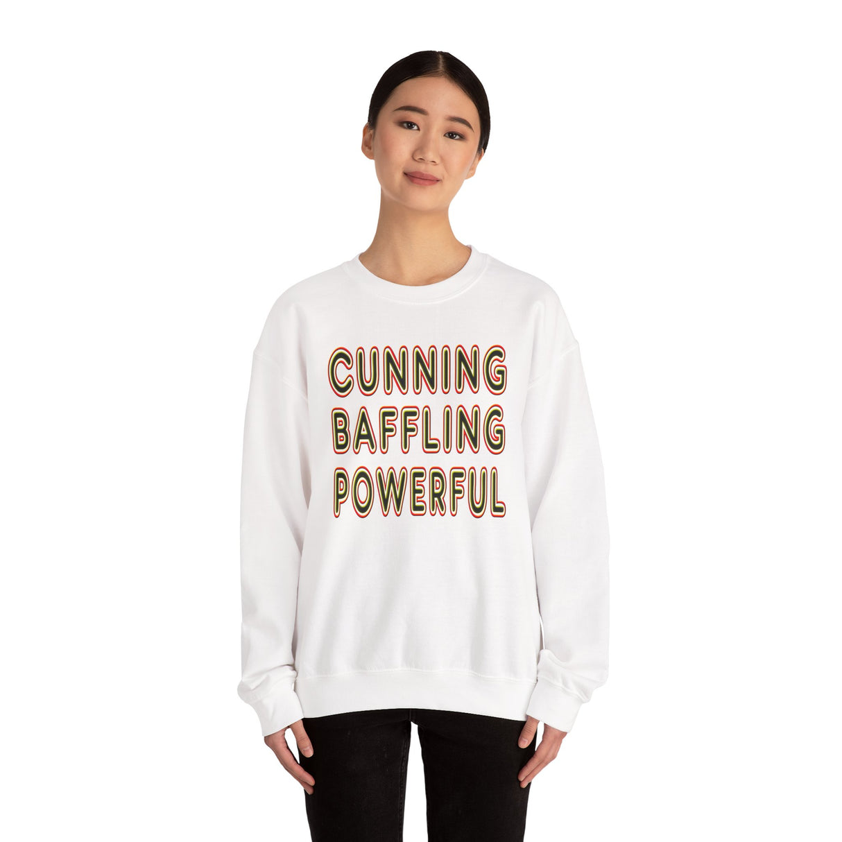 Cunning Baffling Powerful dtg Crewneck Sweatshirt