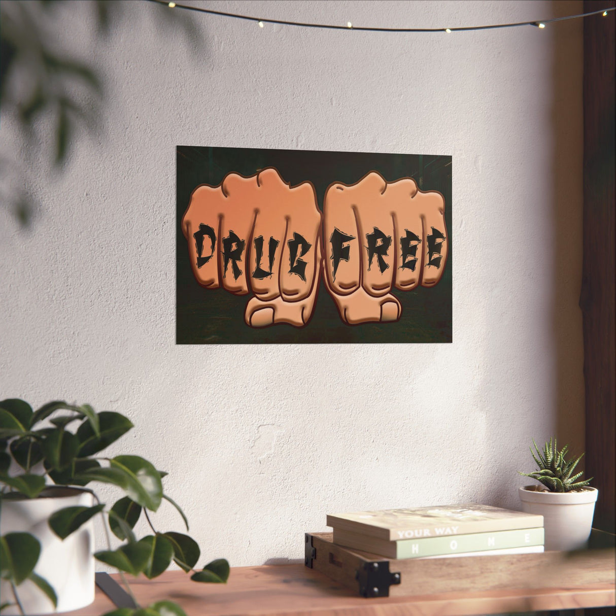 Drug Free Fist Horizontal Posters