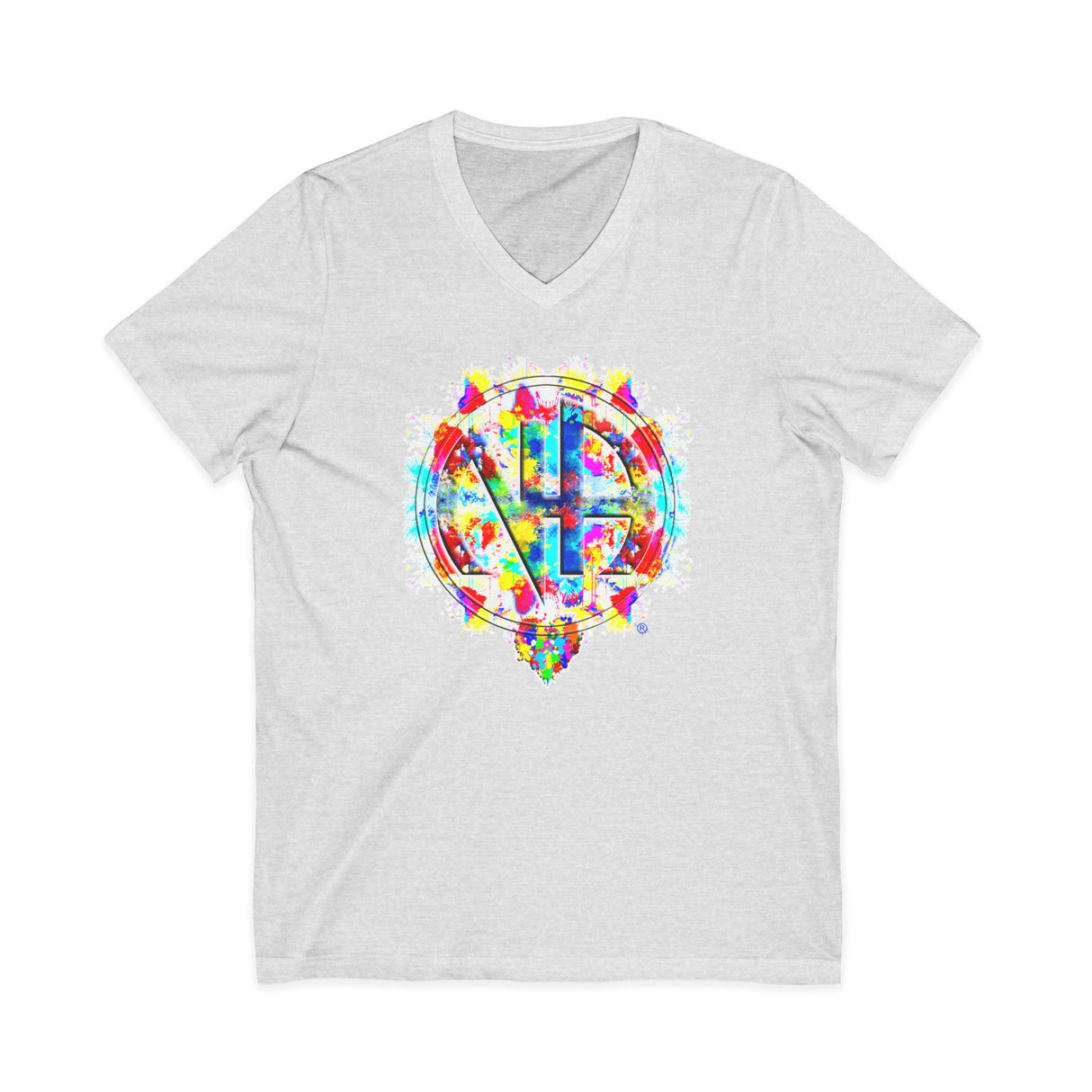 Splattered NA Symbol dtg V-Neck Tee