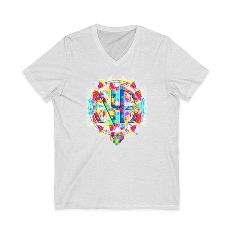Splattered NA Symbol dtg V-Neck Tee
