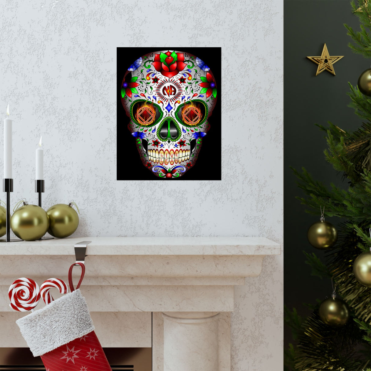 NA Sugar Skull 1  Vertical Posters