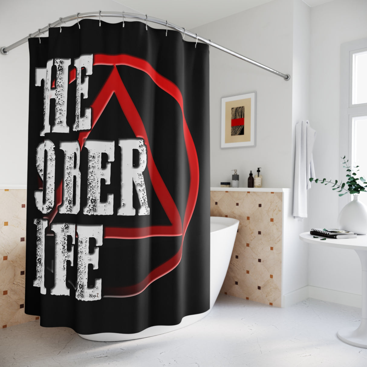 AA The Sober Life Shower Curtains