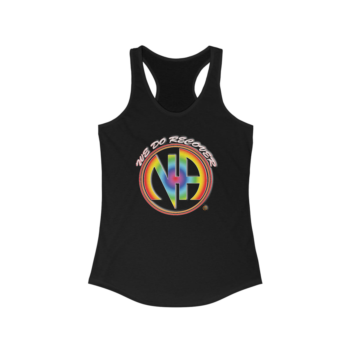 We Do Recover Rainbow NA Racerback Tank