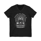 Fighting The Reaper  dtg V-Neck Tee