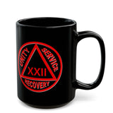Black & Red AA Logo Customized 15oz AA Ceramic Mug